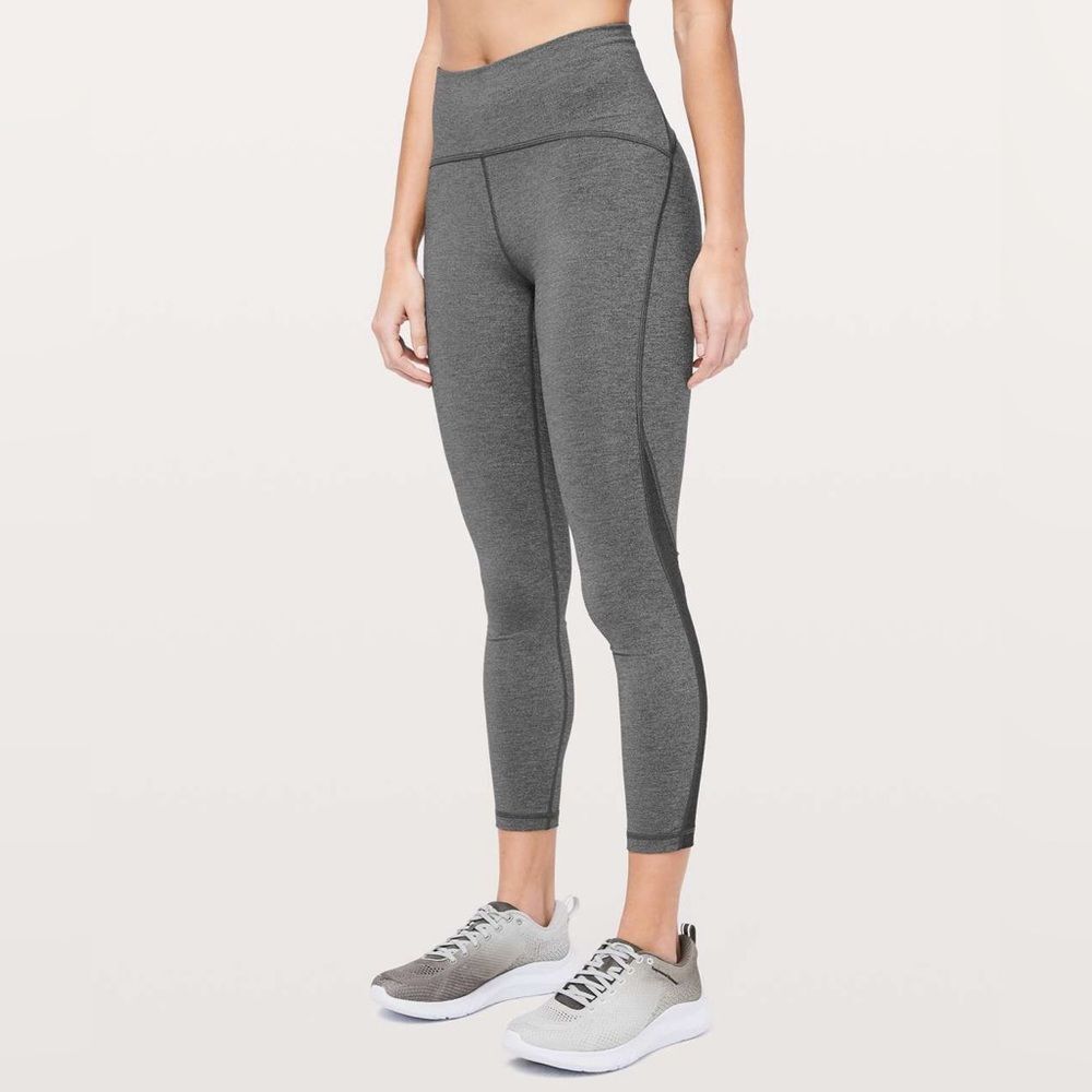 Lululemon Train Times 7/8 Pant 25" Heathered Black Leggings Size 10 - Picture 2 of 6